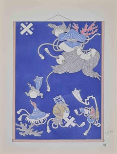 Japanese Costume - Lithograph by Emile Gallois - Mid-20th Century