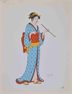 Japanese Costume - Lithograph by Emile Gallois - Mid-20th Century