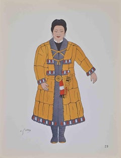 Japanese Costume - Lithograph by Emile Gallois - Mid-20th Century