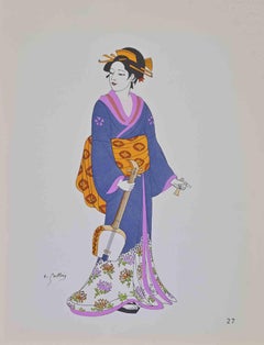 Japanese Costume - Lithograph by Emile Gallois - Mid-20th Century