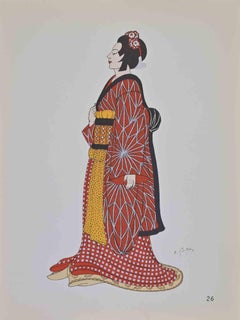 Japanese Costume - Lithograph by Emile Gallois - Mid-20th Century