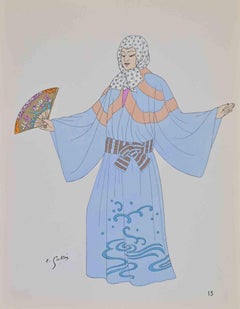 Japanese Costume - Lithograph by Emile Gallois - Mid-20th Century