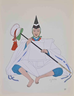 Japanese Costume - Lithograph by Emile Gallois - Mid-20th Century