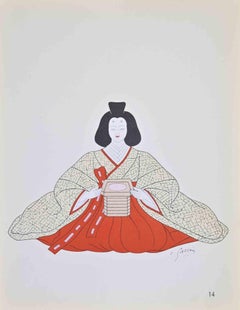Japanese Costume - Lithograph by Emile Gallois - Mid-20th Century