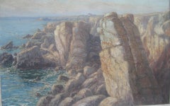 Emile Gauffriaud (1877-1957) French Impr 'Cliffs of Normandy' Large oil c1938.