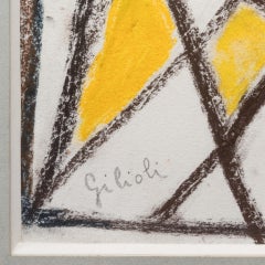 Emile Gilioli (1911-1977) : Abstract Composition, Pastel. Circa 1960