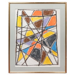 Emile Gilioli (1911-1977) : Abstract Composition, Pastel. Circa 1960