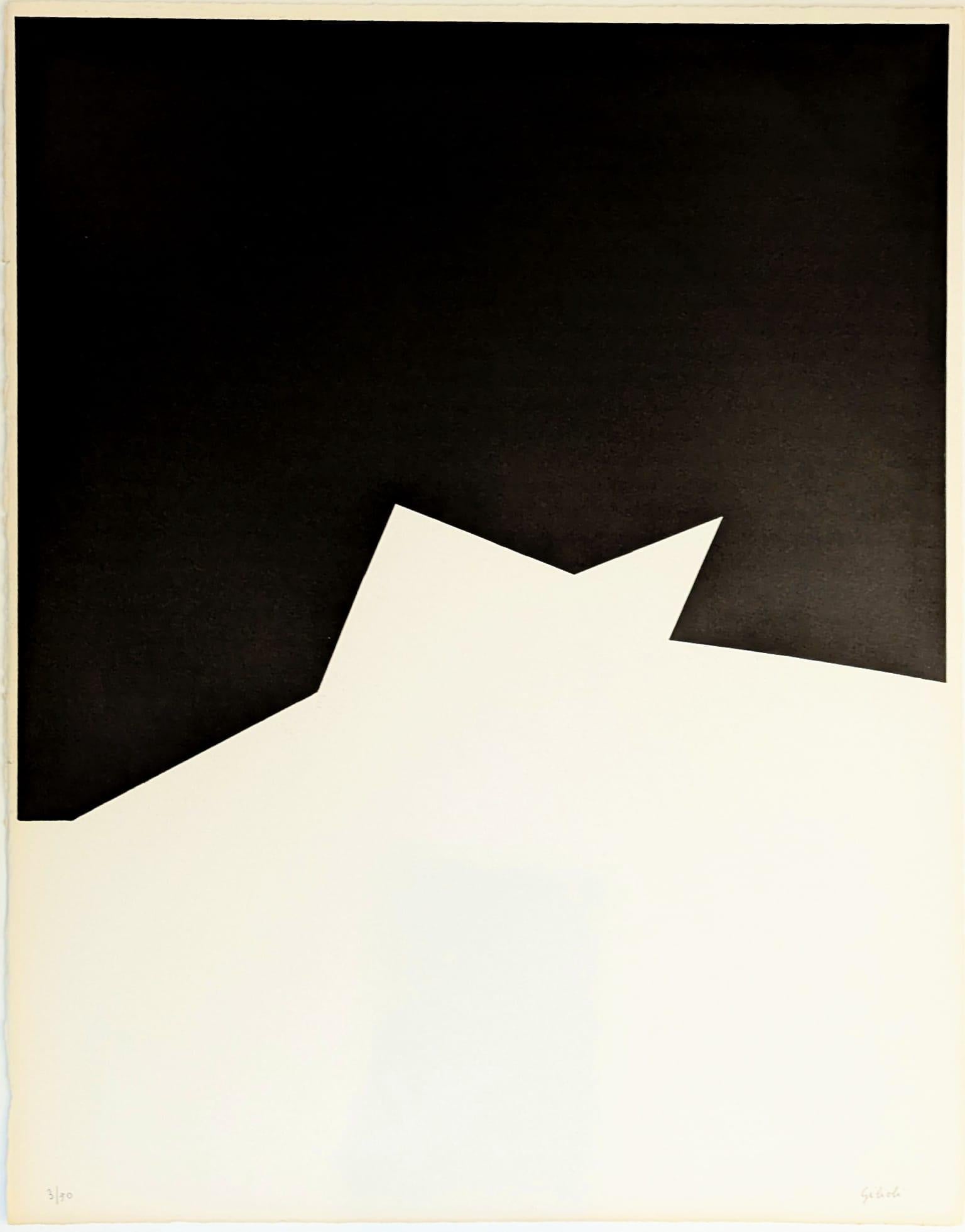 Émile Gilioli Abstract Print - Composition Black wing