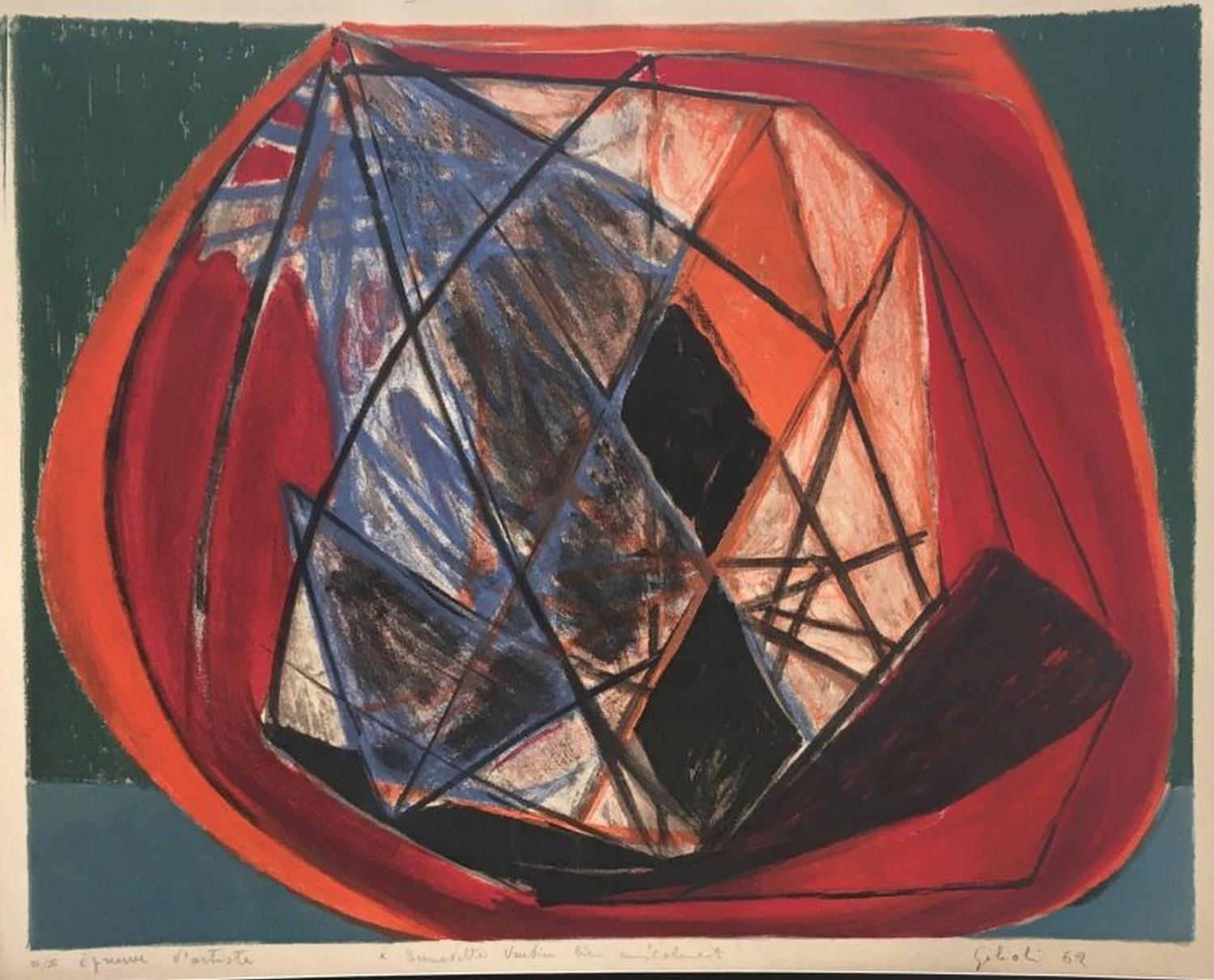 Émile Gilioli Abstract Print - Composition 