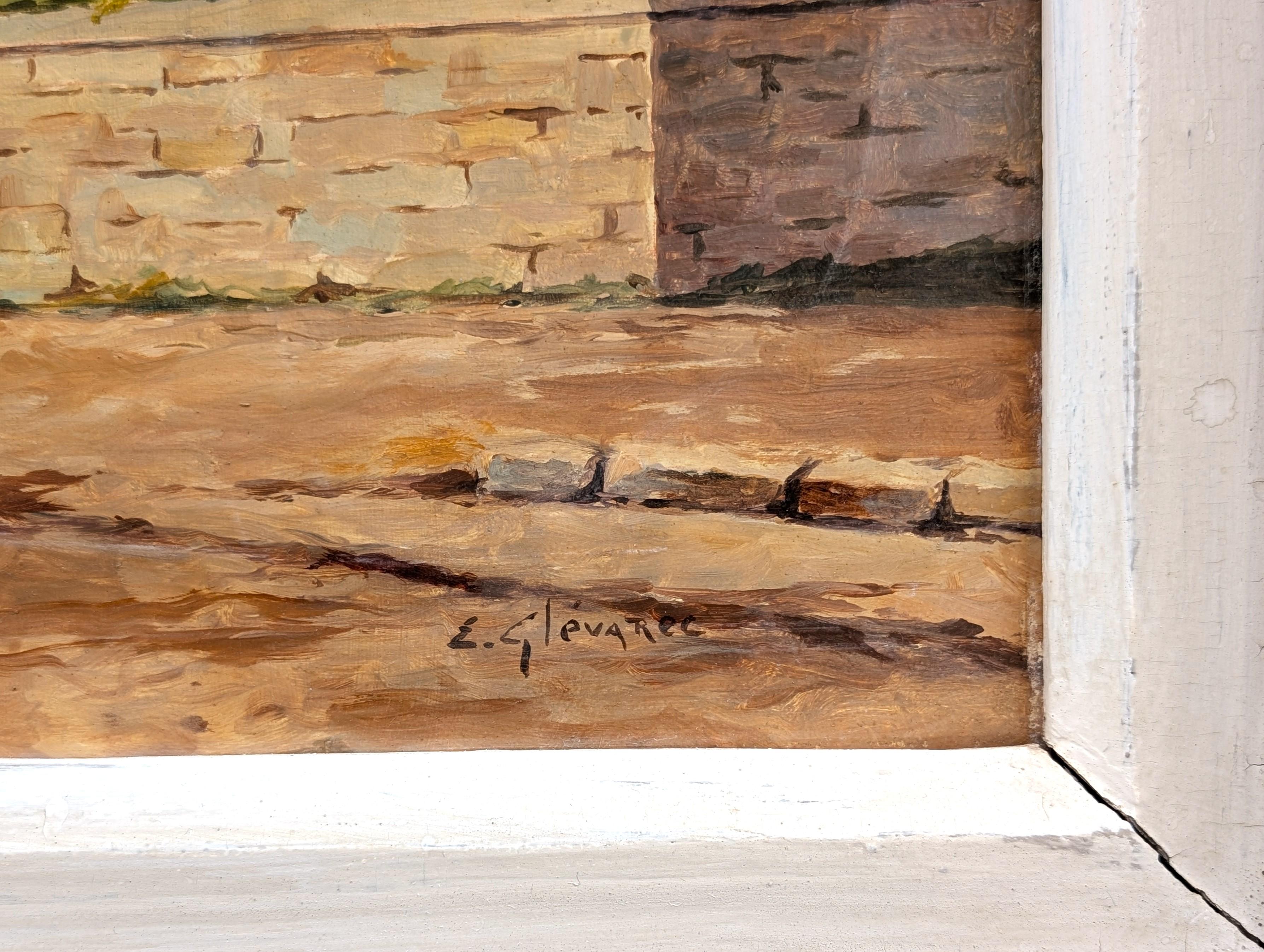 Post-Impressionistic Architectural Landscape of a Church in Brittany France For Sale 6