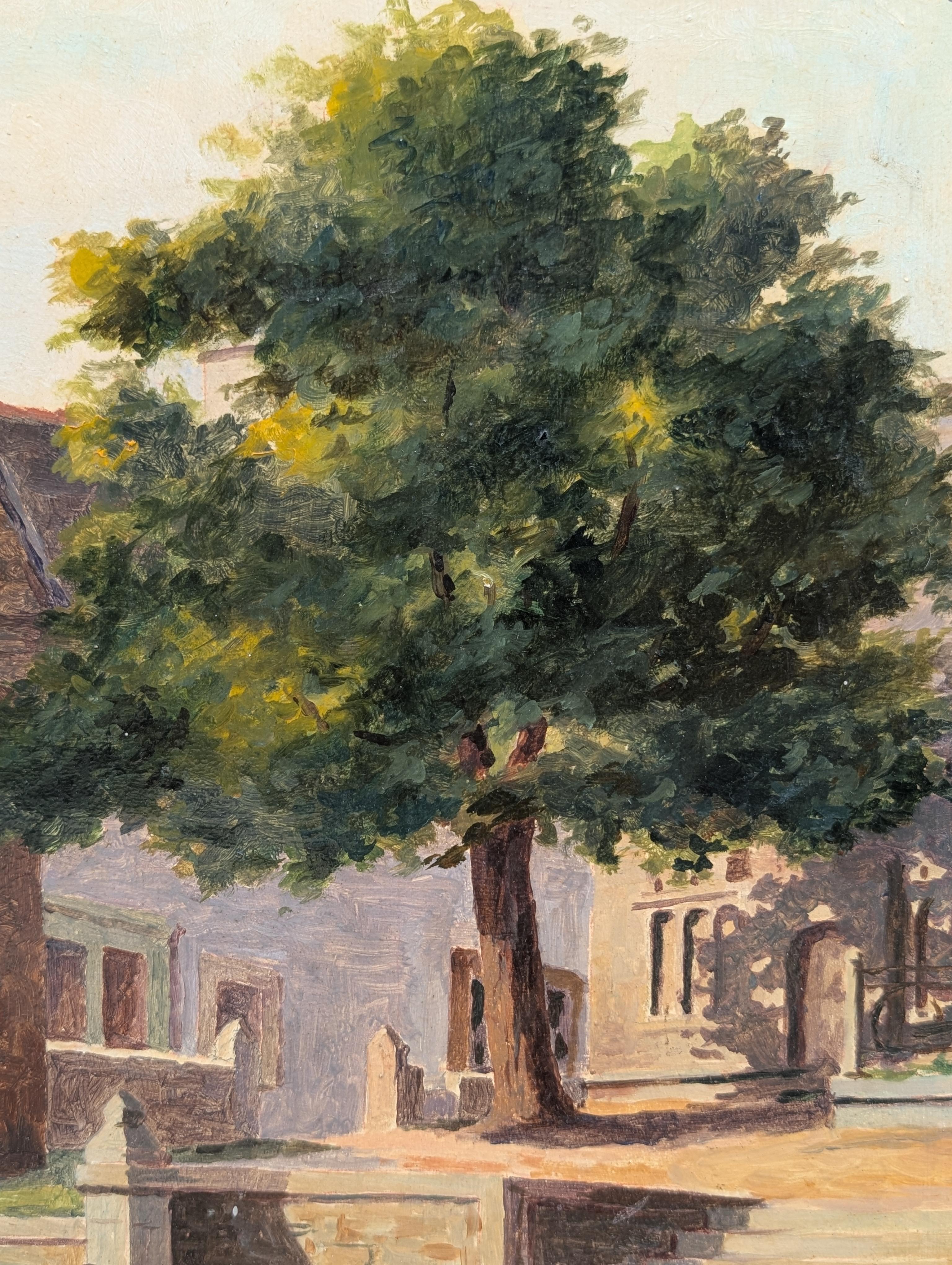 Post-Impressionistic Architectural Landscape of a Church in Brittany France For Sale 5