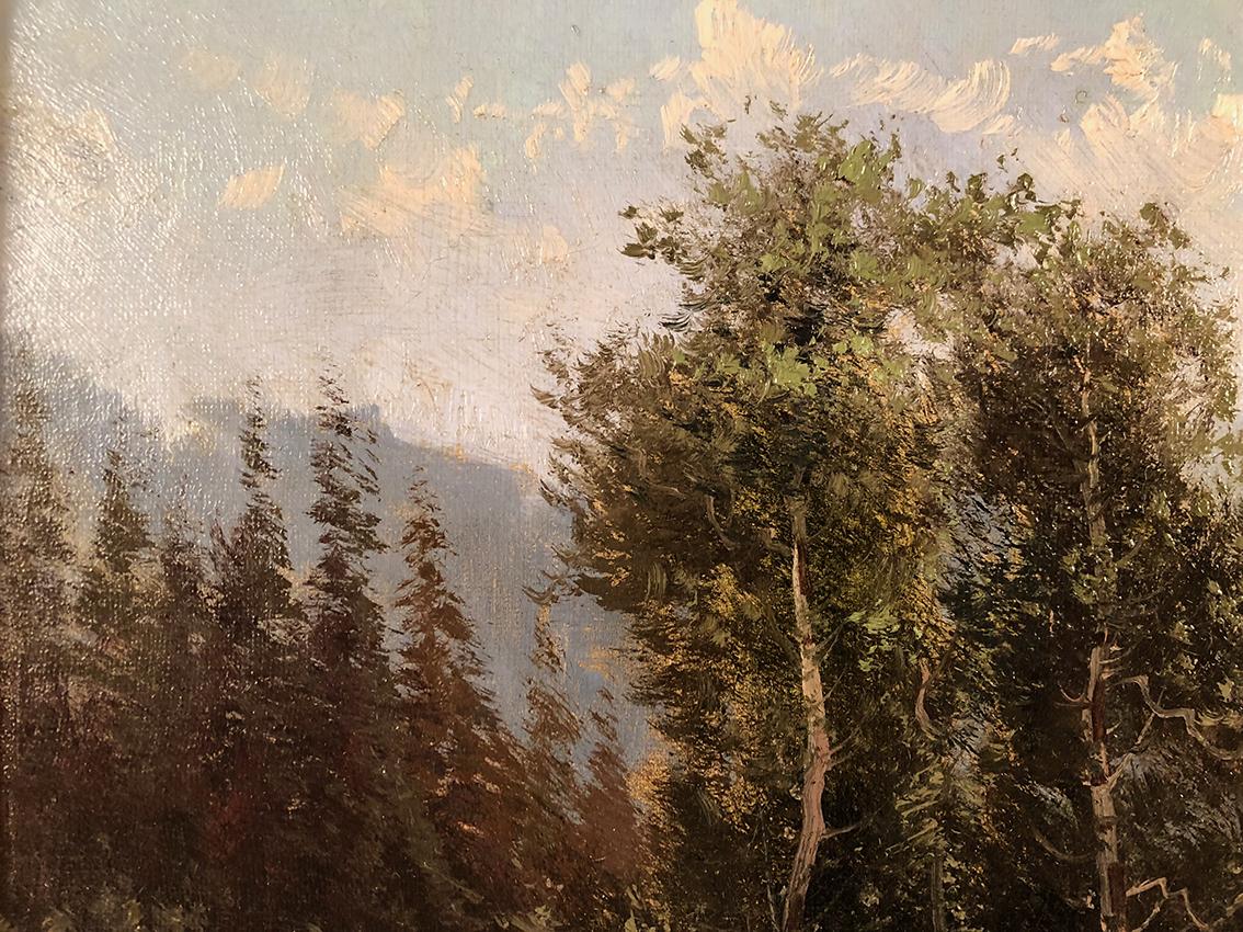 Emile Godchaux (1860-1938), paysage de montagne huile sur toile signée, encadrée en vente 5