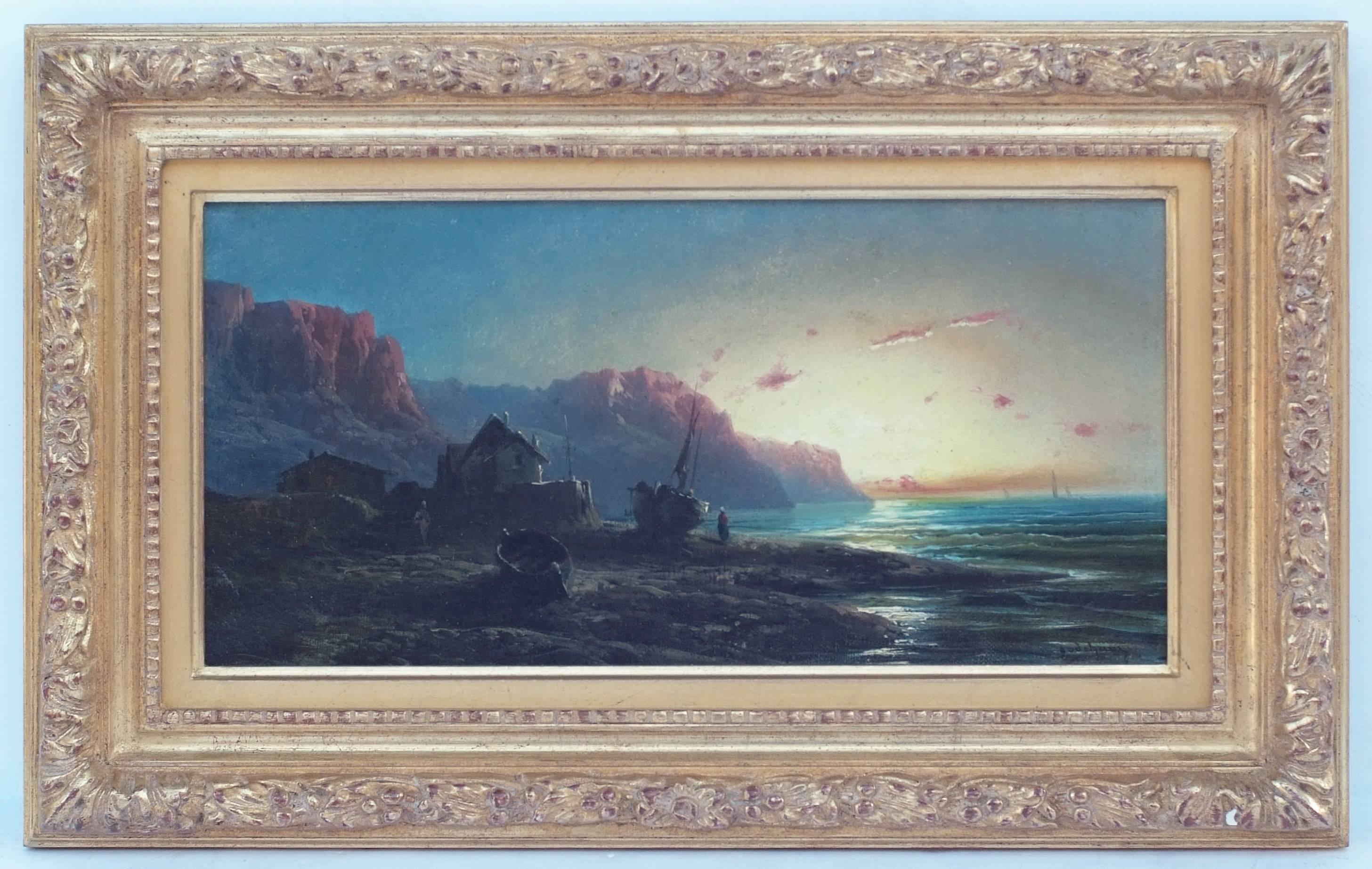 Emile Godchaux Landscape Painting - Emile GODCHAUX (1860-nc), painting 19th century, Marine