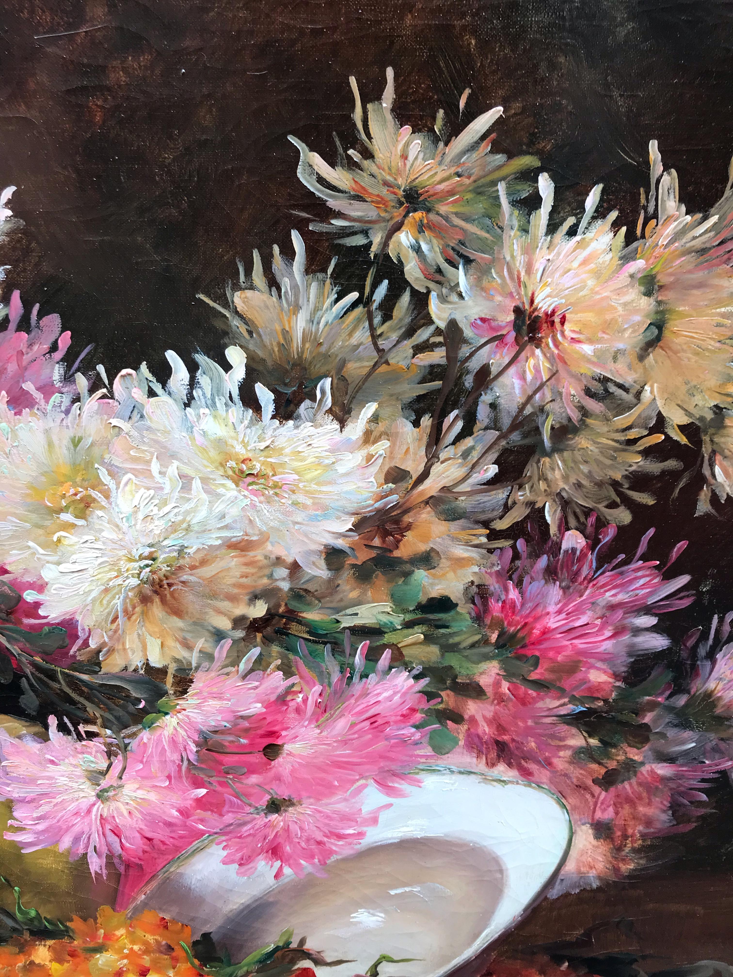 Dipinti Ottocento Natura morta con fiori in vendita 13