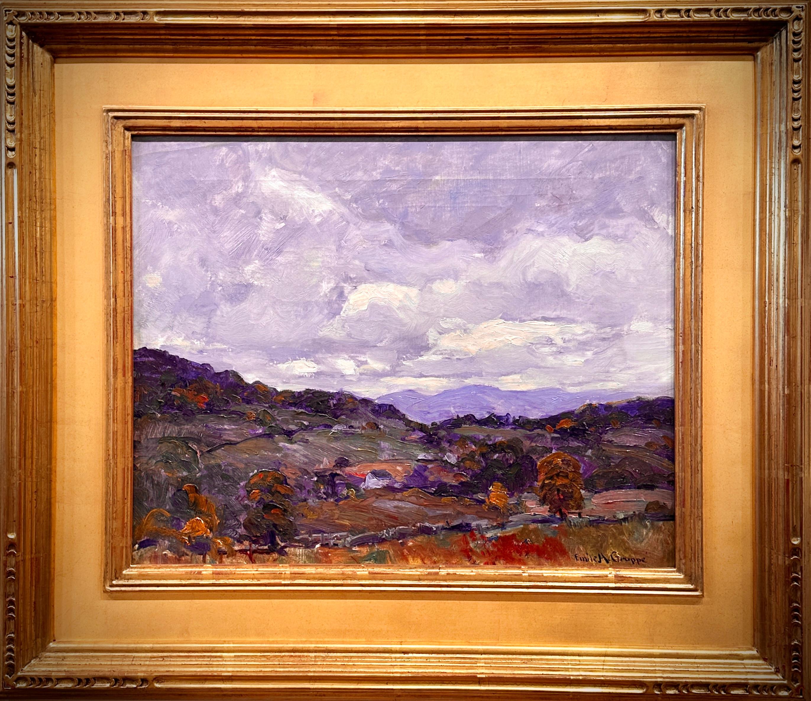 Emile Albert Gruppe Painter Artist Emile Gruppé Mountain Landscape Scene - Painting by Emile Gruppe
