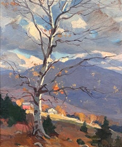 Emile A. Gruppé Pittura a olio "Mount Mansfield" Paesaggio del Vermont