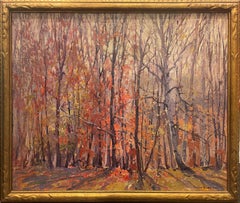 "Forest Woods, Woodstock" Emile Gruppe, American Impressionist, Autumn Woods