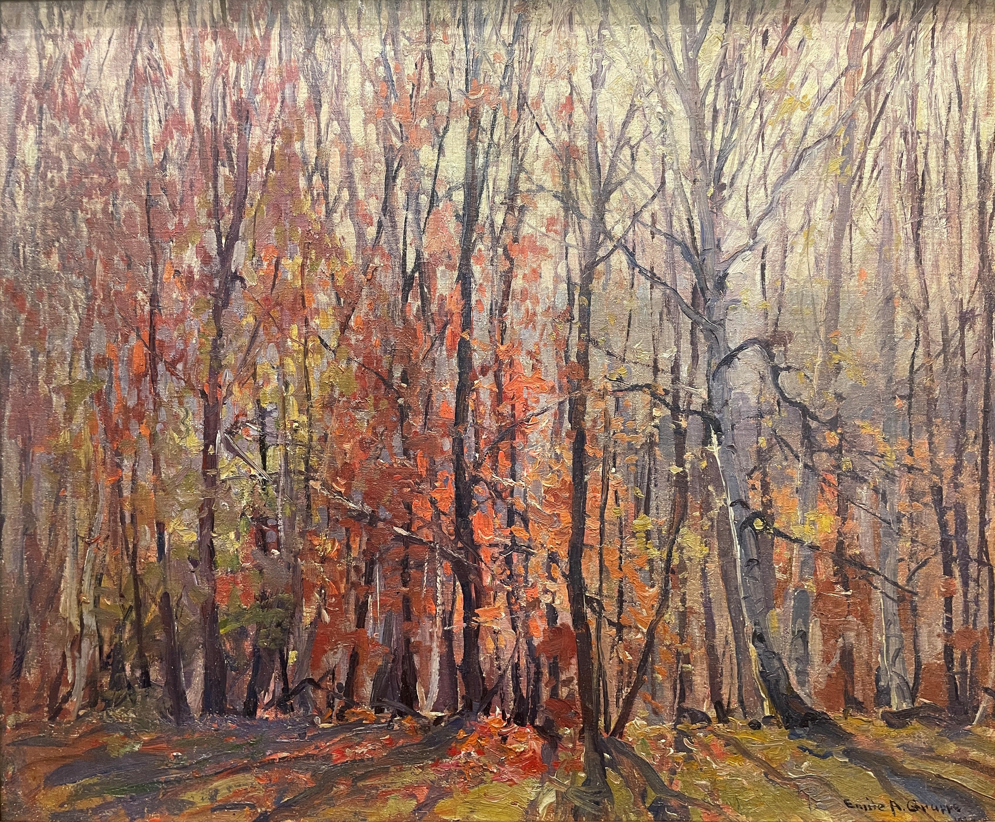 "Bosco, Woodstock" Emile Gruppe, impressionista americano, Woodstock d'autunno