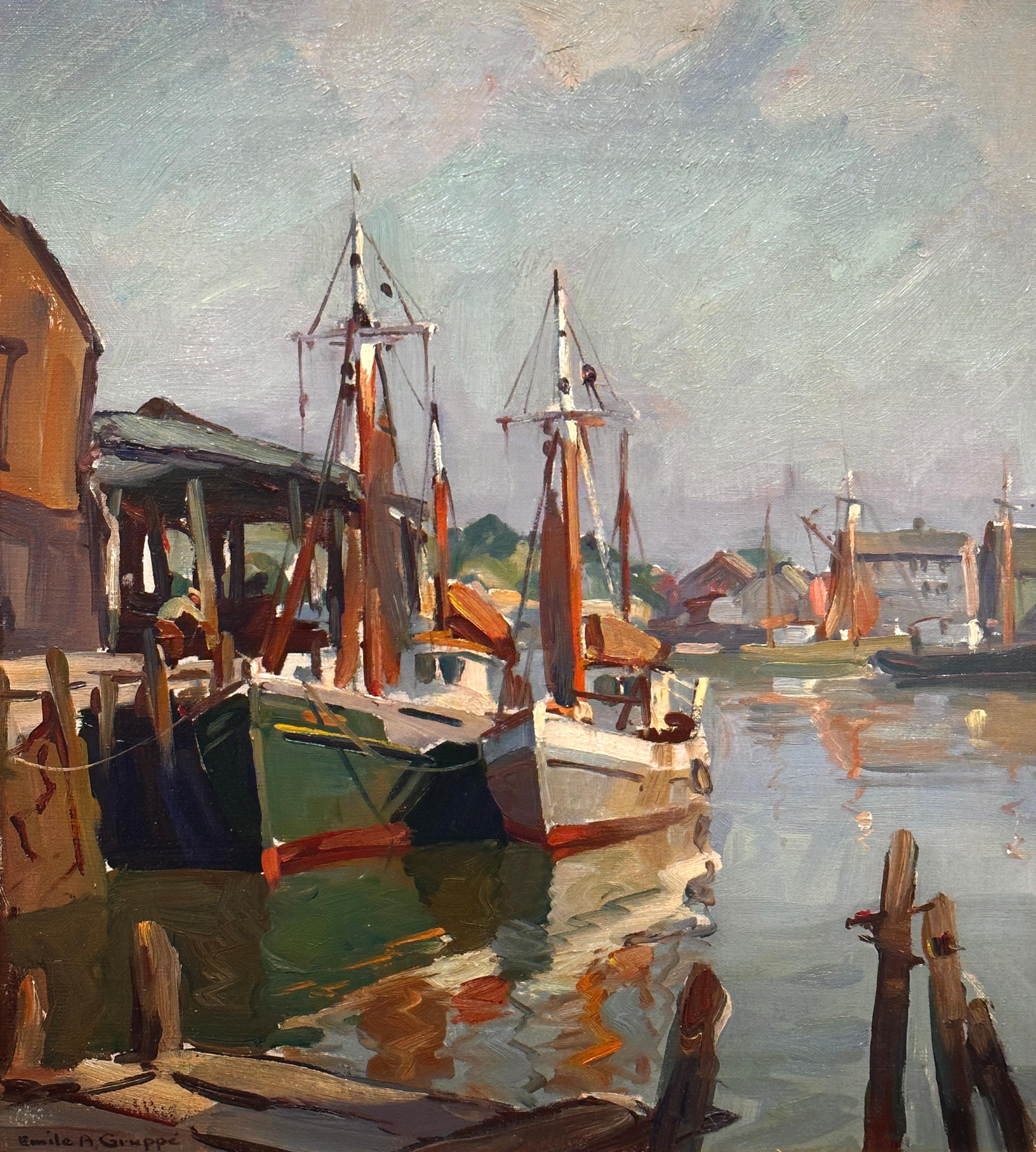 Emile Gruppe "Gloucester Harbor" a colorful, bold, and expressive
