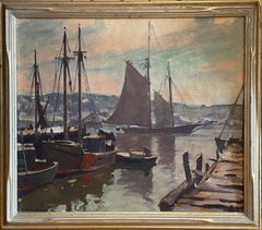 "Morning, Gloucester, Massachusetts, " Emile Gruppe, Impressionist Fishing Boats