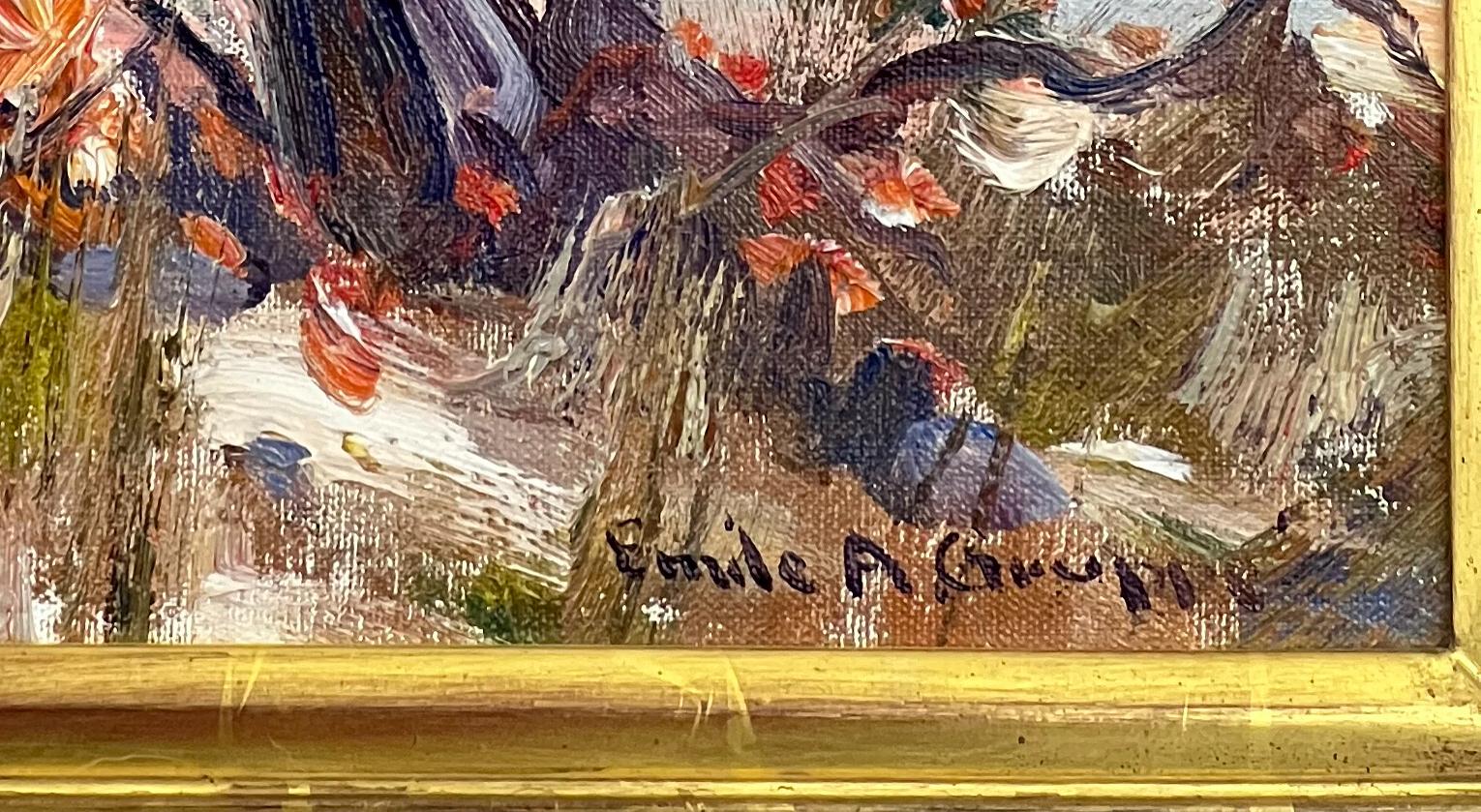 Seascape at Naples Beach, Florida- Küstenlandschaft, Ölgemälde in Goldrahmen (Amerikanischer Impressionismus), Painting, von Emile Gruppe