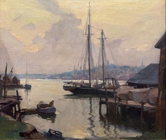 "Sunset, Gloucester Harbor" Emile Gruppe,  Rockport, Gloucester, Impressionist