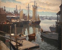 „Town Landing, Gloucester“ – Meisterwerk der Cape Ann School, impressionistische Meereslandschaft 