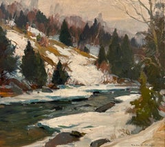 "Winter River" captivating landscape by Cape Ann Master, Emile Gruppe
