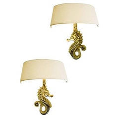 Emile Guillemard Seahorse Sconces