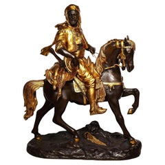 A Monumental Orientalist Bronze Sculpture "Cavalier Arabe" After Emile Guillemin