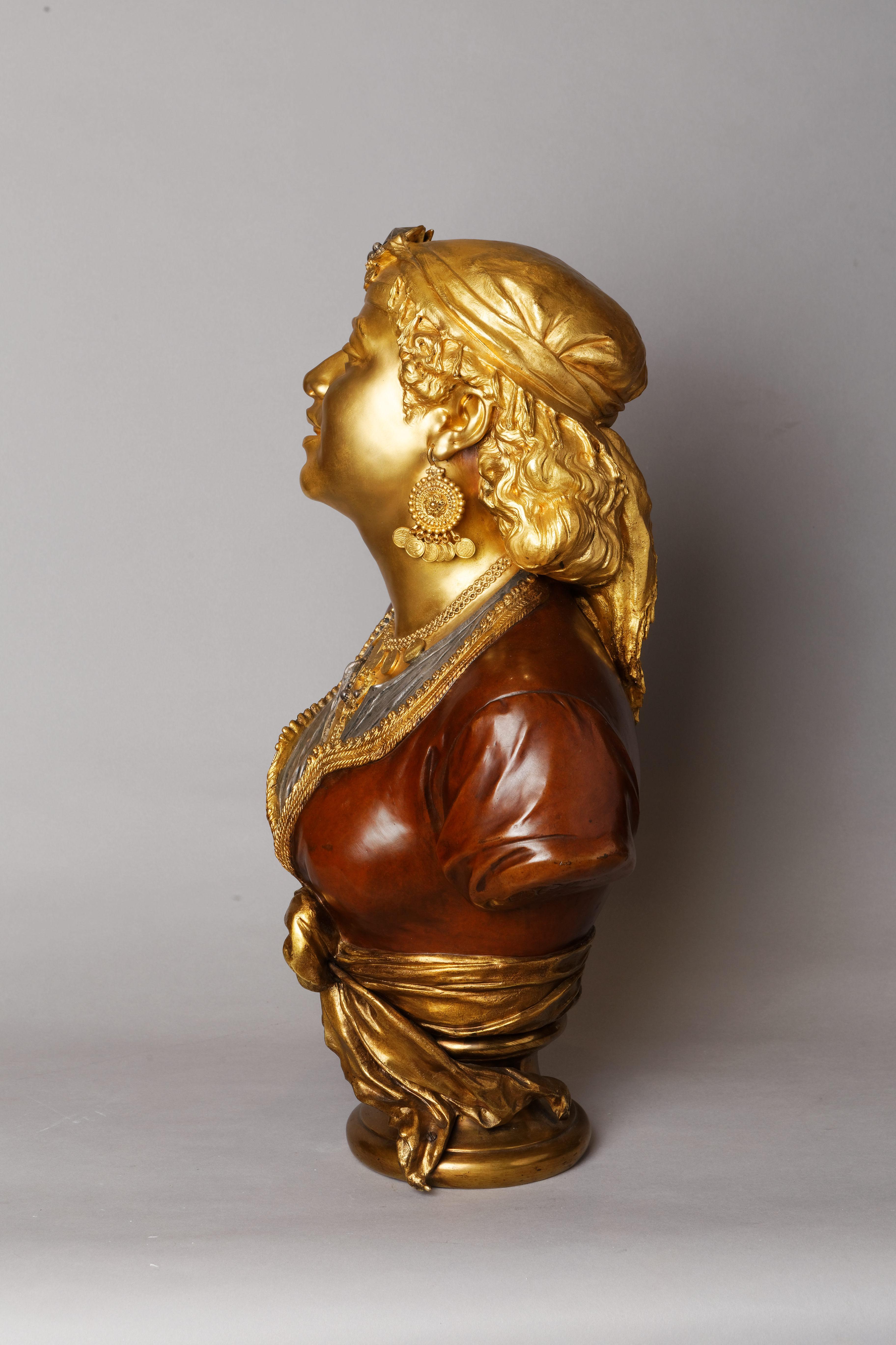 Büste einer orientalischen Frau (Sonstige Kunststile), Sculpture, von Émile Guillemin