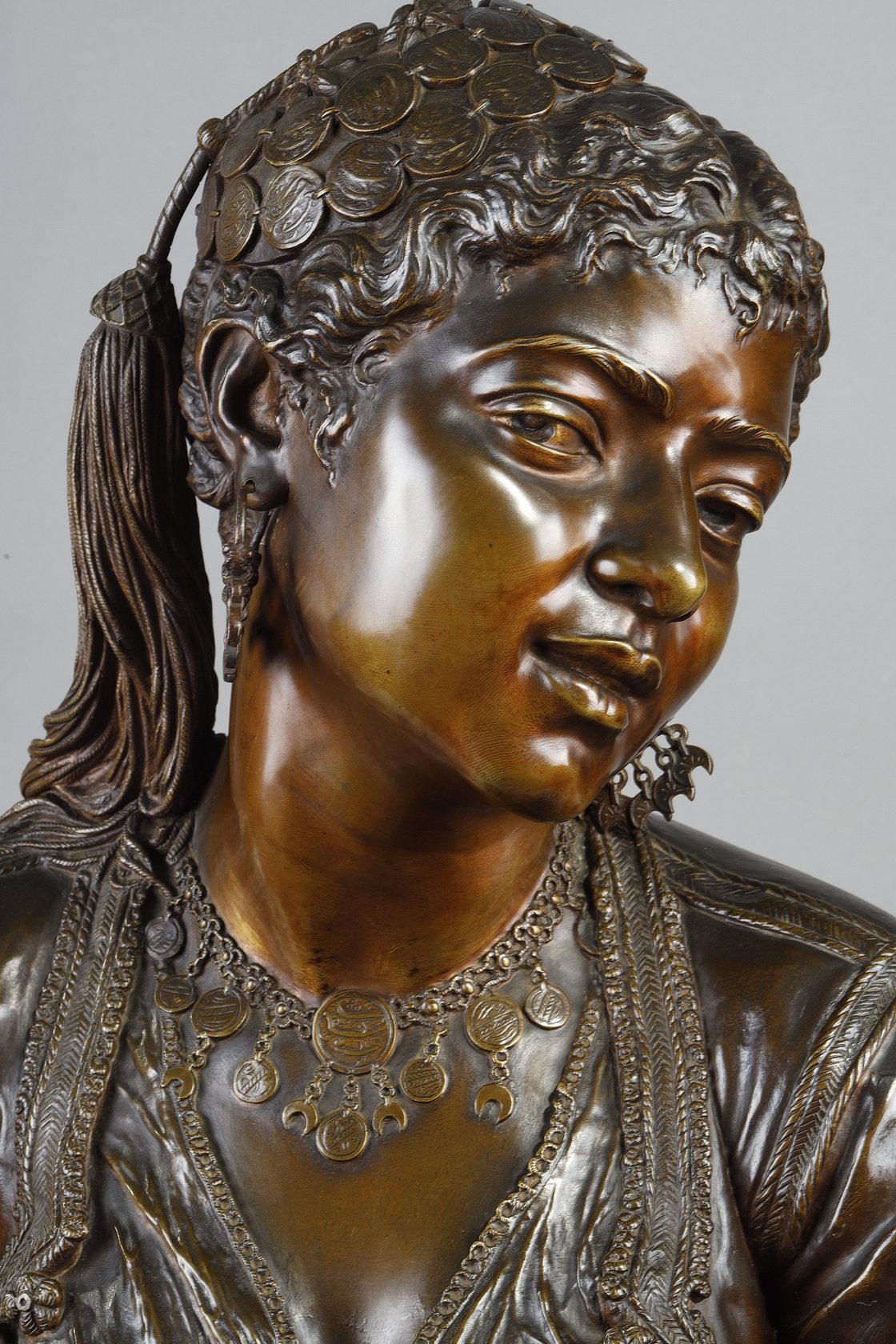 Bust of an Oriental Woman - French School Sculpture by Émile Guillemin