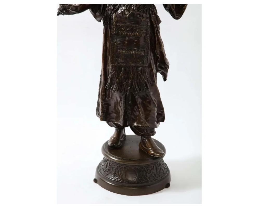 Émile Guillemin, a French Patinated Bronze Figure of an Orientalist Dancer For Sale 8