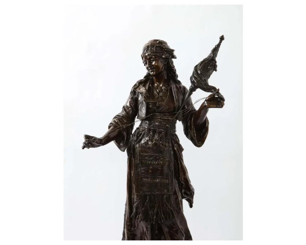Émile Guillemin, a French Patinated Bronze Figure of an Orientalist Dancer In Good Condition For Sale In New York, NY
