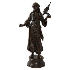 mile Guillemin, eine französische patinierte Bronzefigur einer orientalischen Tänzerin