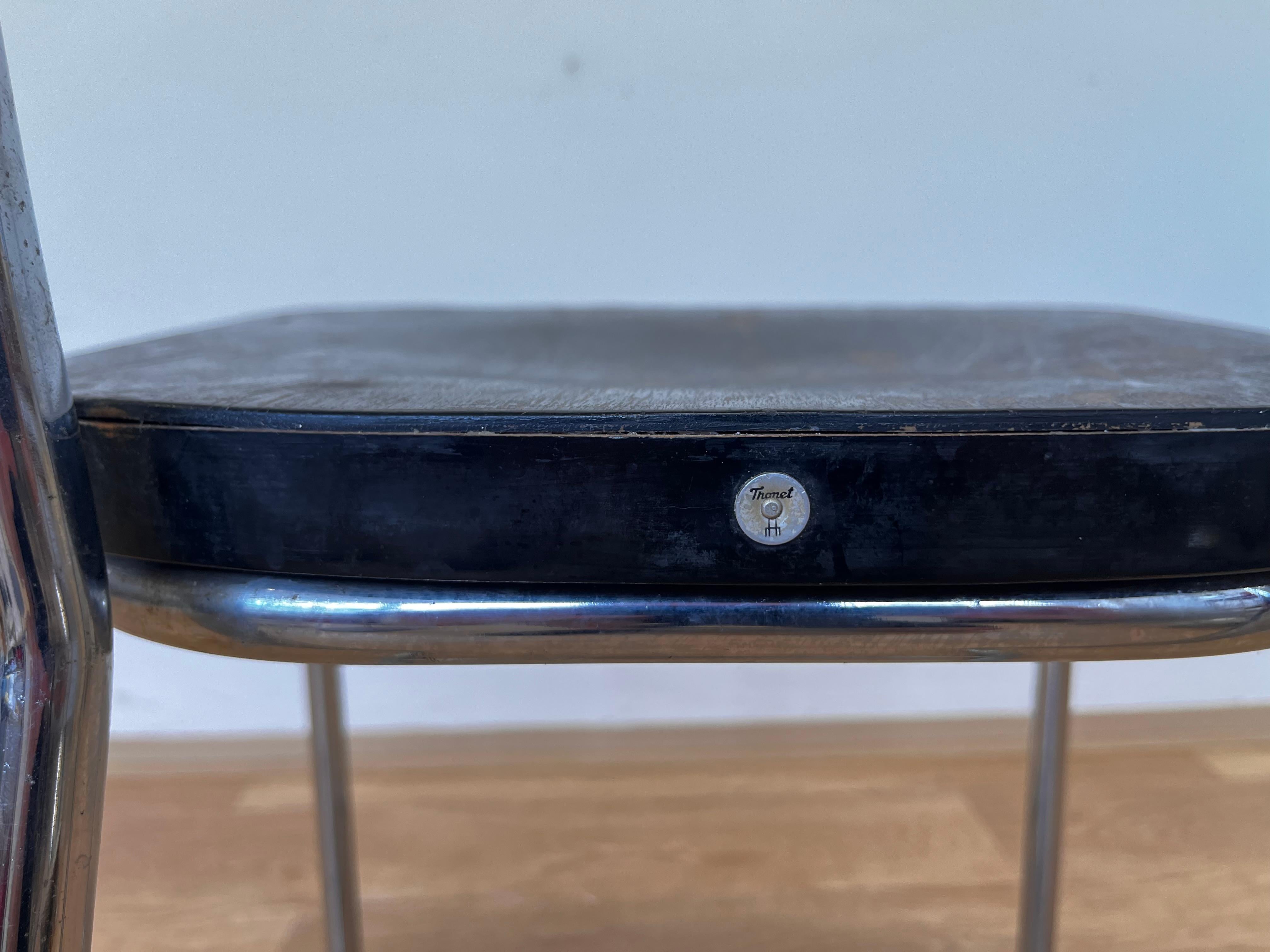 Émile Guillot - Thonet - Silla bauhaus cromada Modelo B257 Francés en venta