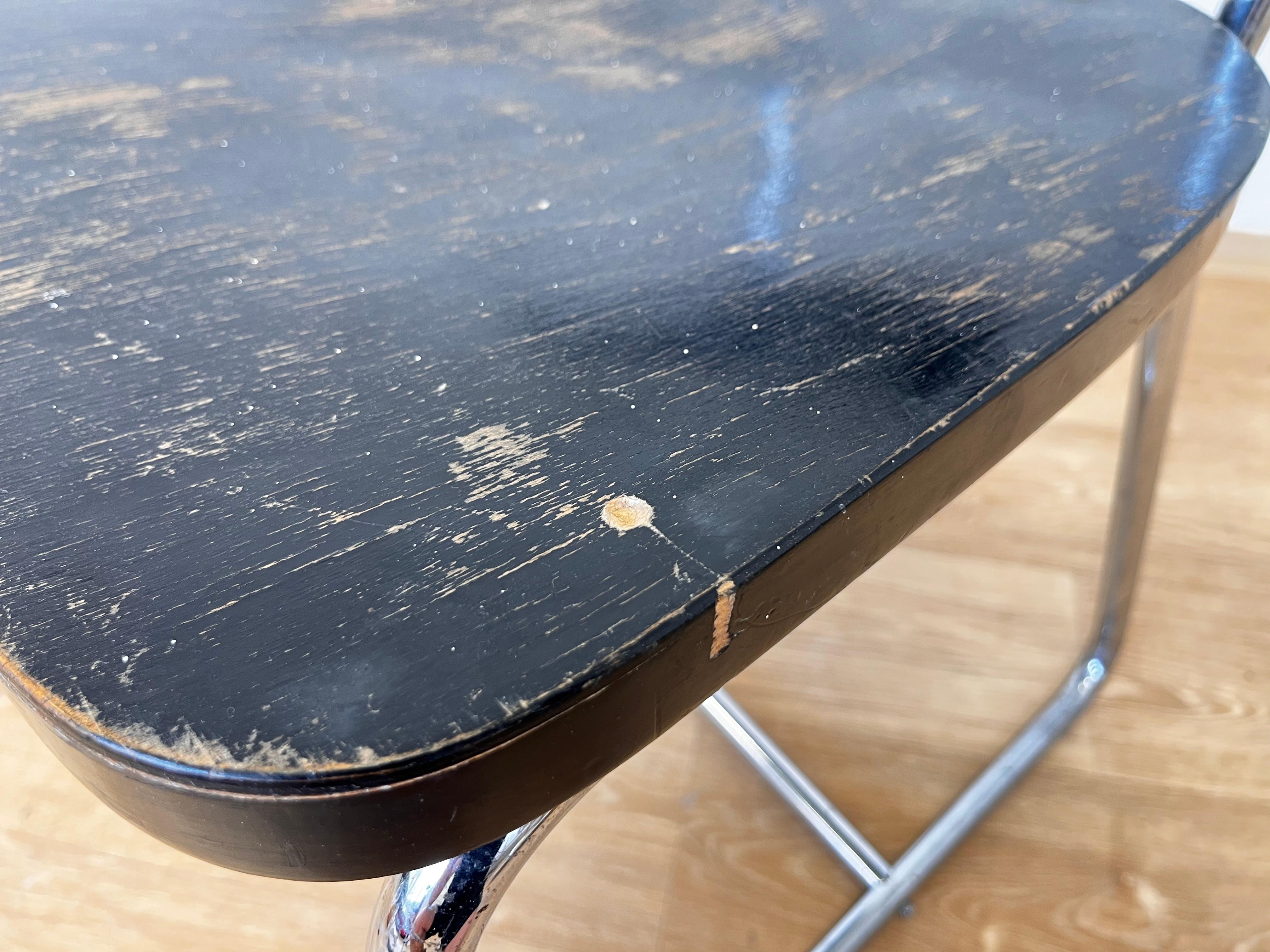 Émile Guillot - Thonet - Silla bauhaus cromada Modelo B257 en venta 2