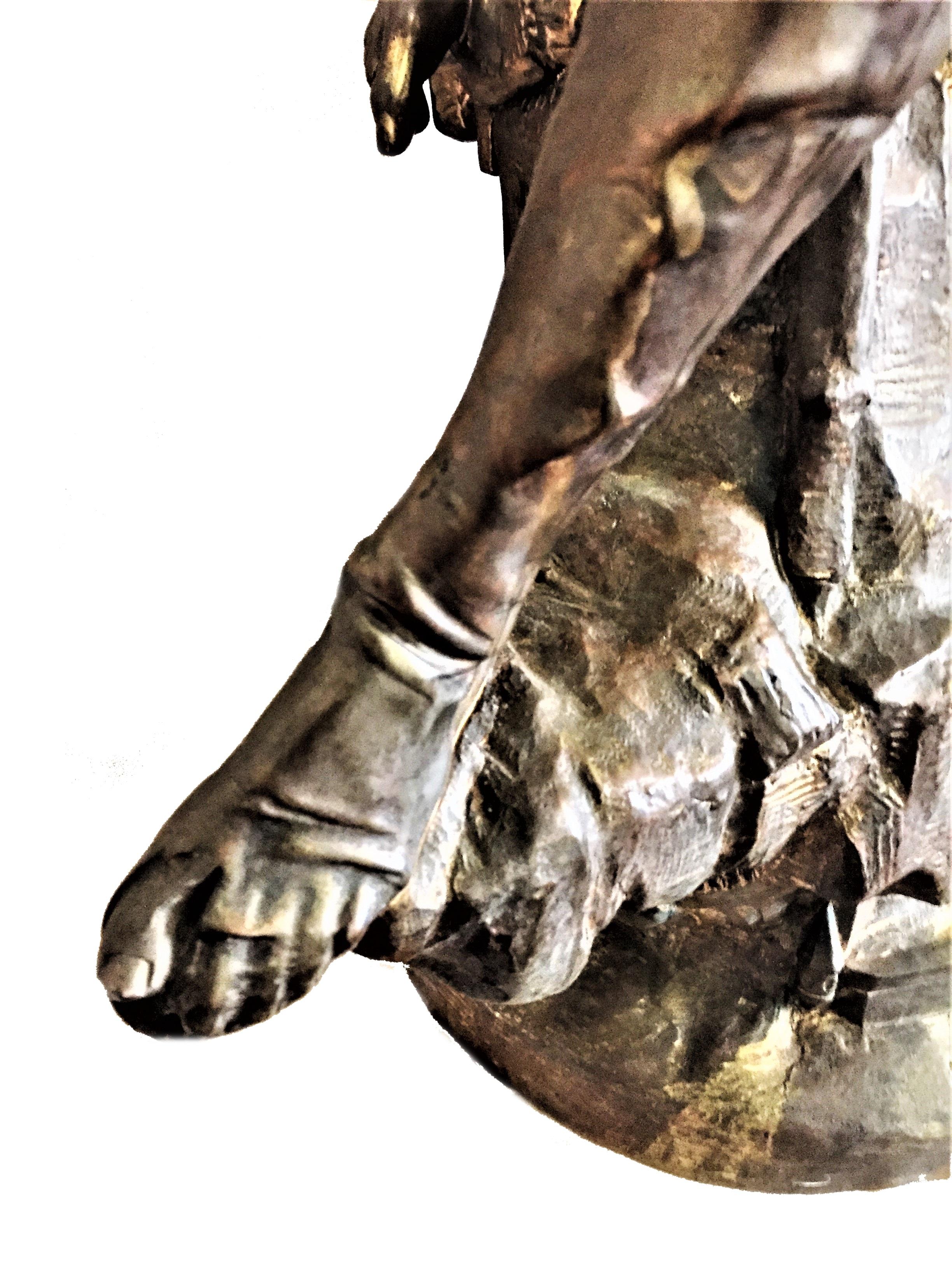 Émile Hébert, the Wanderer, Belle Époque Patinated Bronze Sculpture, circa 1880s For Sale 2
