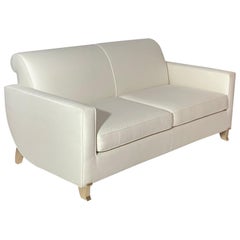 Émile-Jacques Ruhlmann 1925 Hydravion Sofa in off White & Gilt Legs 1980s Copy