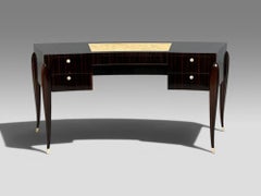 Émile-Jacques Ruhlmann Attr., Macassar Mahogany, Shagreen, France, 1900s
