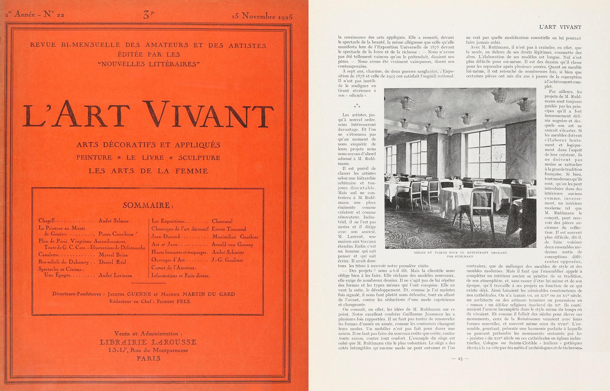 Emile Jacques Ruhlmann, Panel excepcional del restaurante DROUANT París 1924 en venta 5