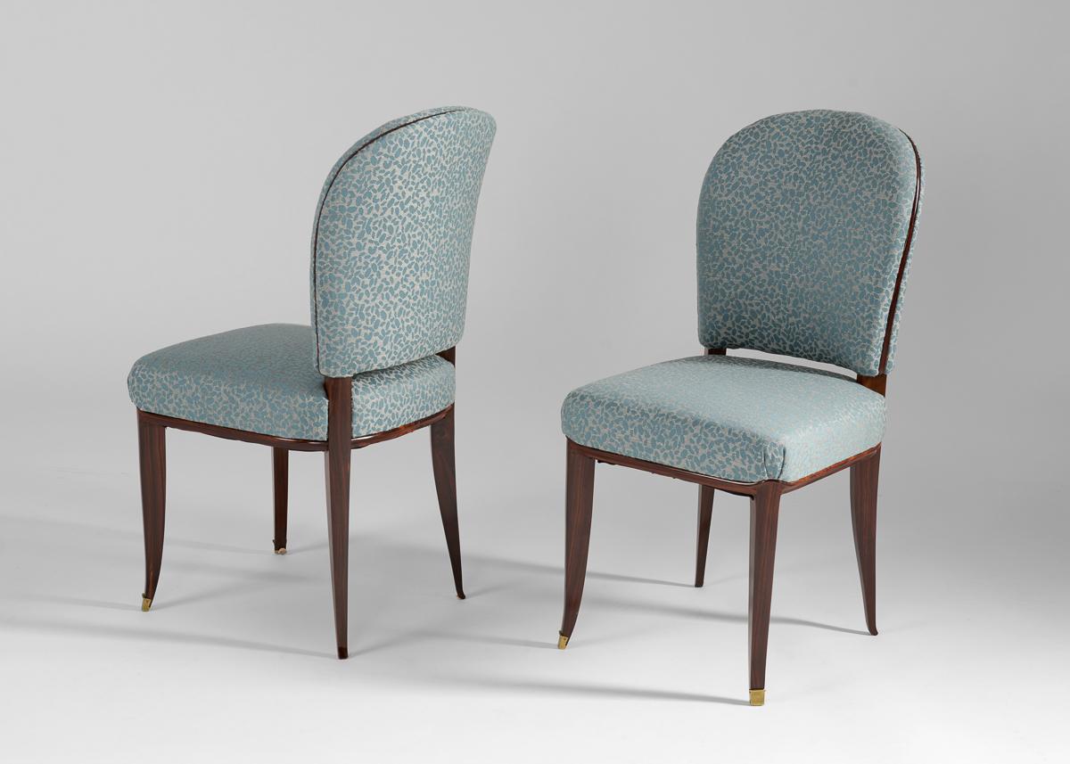 Bronze Émile-Jacques Ruhlmann, Listel, Pair of Art Deco Chairs, France, circa 1931 For Sale