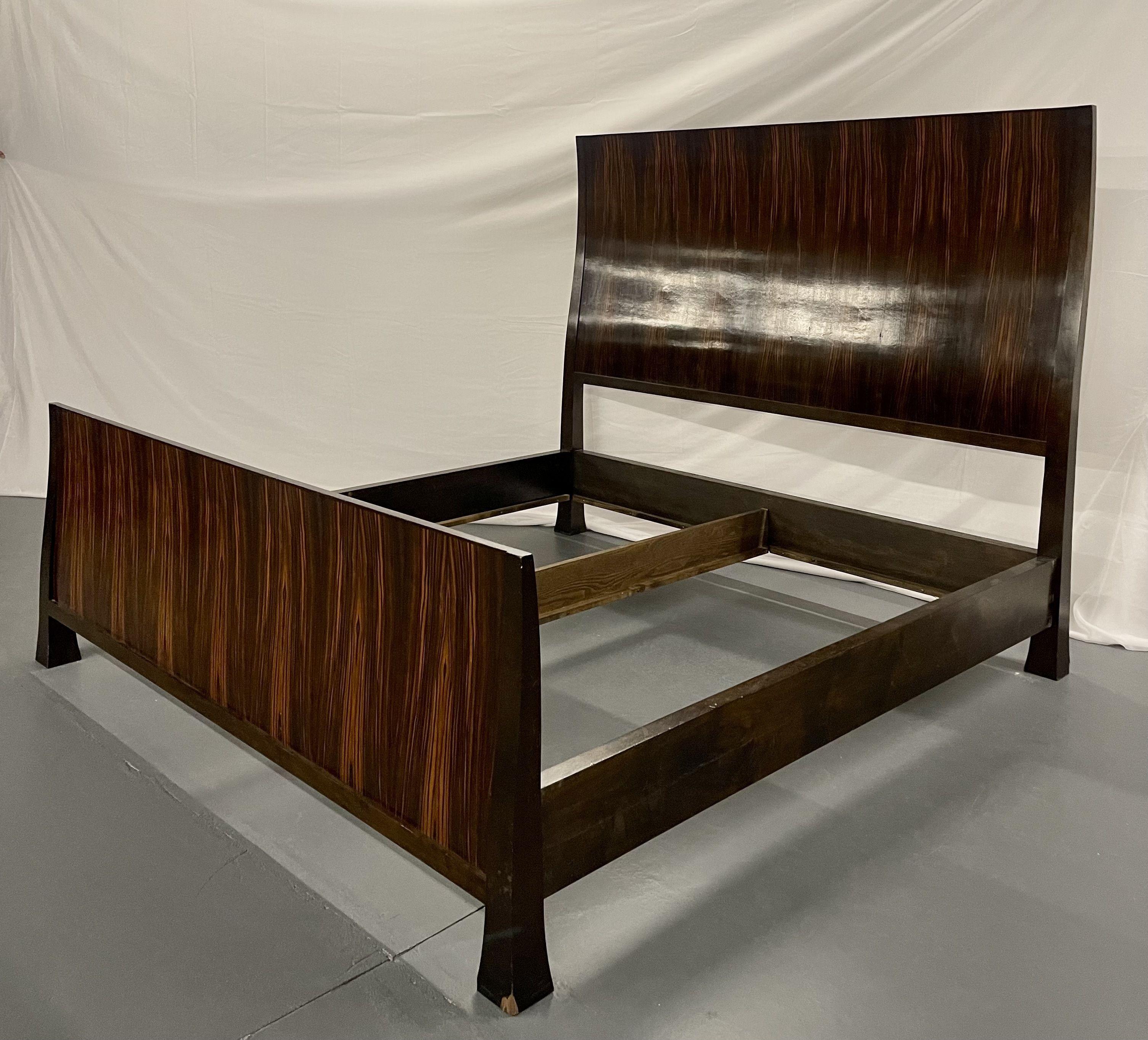 Emile Jacques Ruhlmann Mid-Century Modern King Sized Bed Frame, Rosewood, France For Sale 4