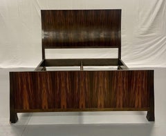Art Deco Style Macassar Ebony Veneered King Bed Frame