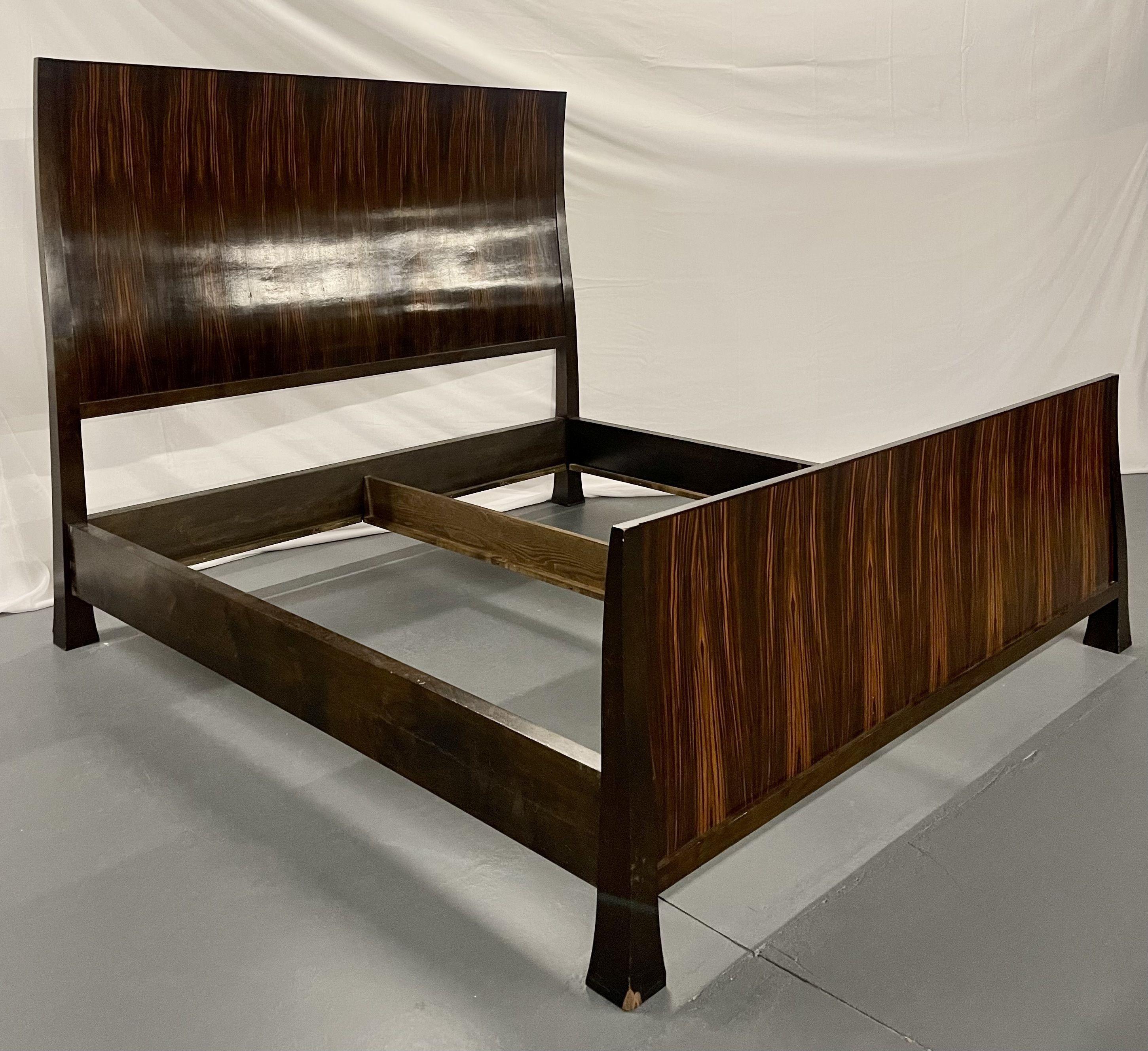 Emile Jacques Ruhlmann Mid-Century Modern King Sized Bed Frame, Rosewood, France For Sale 3