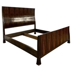 Emile Jacques Ruhlmann Mid-Century Modern King Sized Bed Frame, Rosewood, France