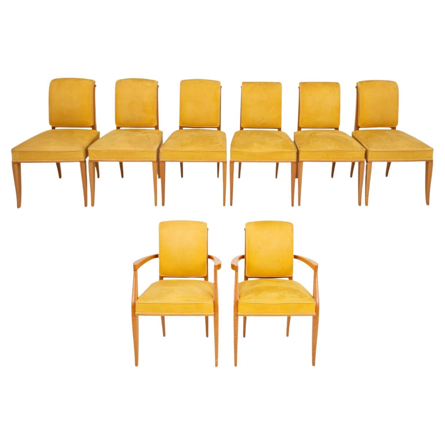 Émile-Jacques Ruhlmann Style Dining Chairs, Set of 14
