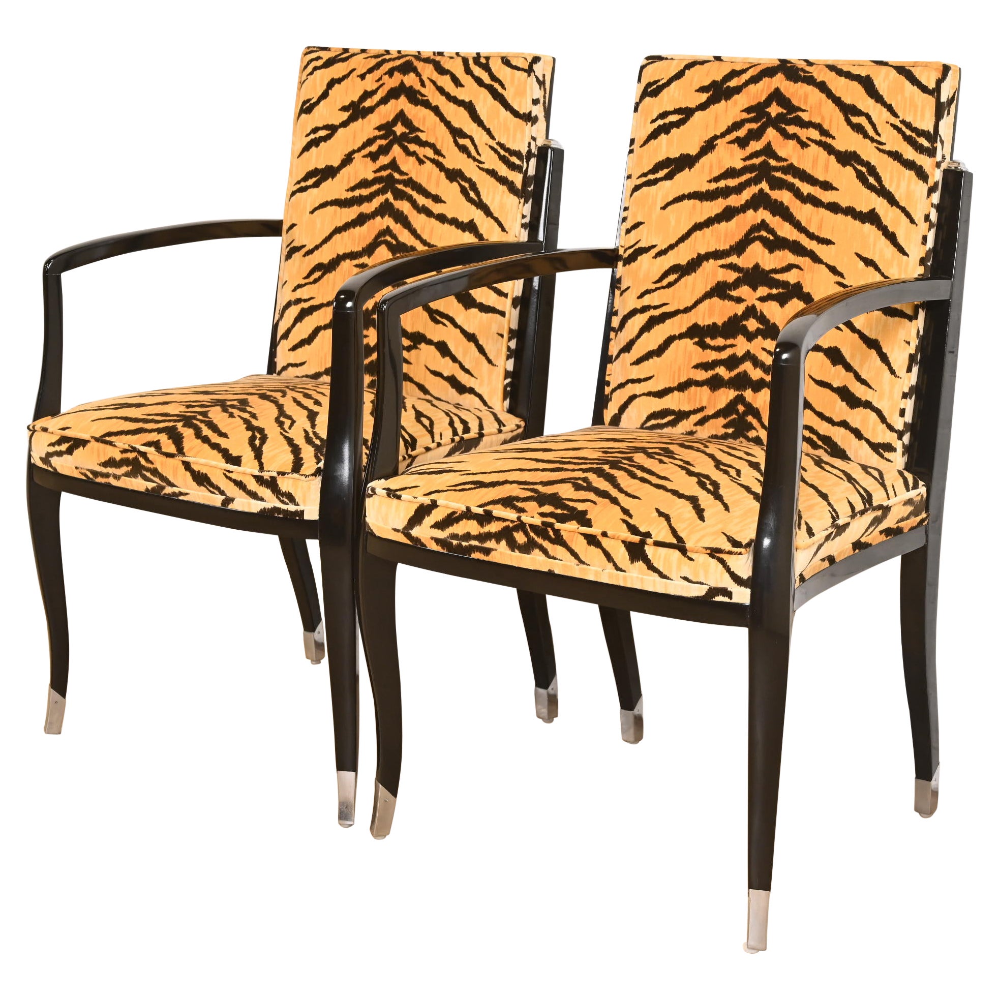 Paire de fauteuils Art déco français de style Émile-Jacques Ruhlmann en vente