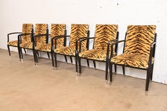 Émile-Jacques Ruhlmann Style French Art Deco Armchairs, Set of Six