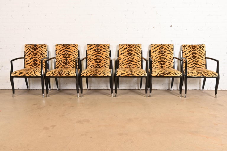 Émile-Jacques Ruhlmann Style French Art Deco Armchairs, Set of Six